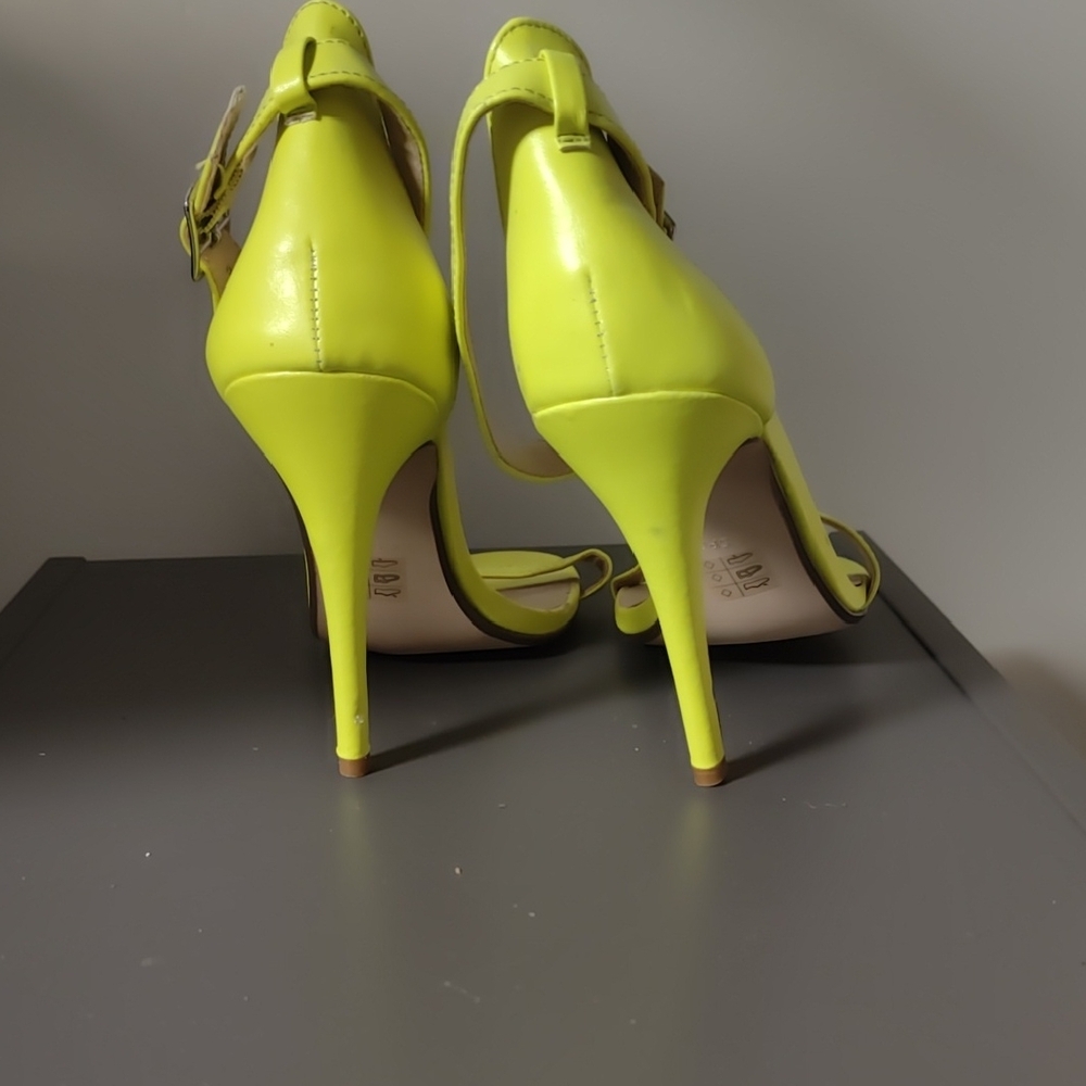 Call It Spring Neon Yellow Heels - Picture 3 of 3